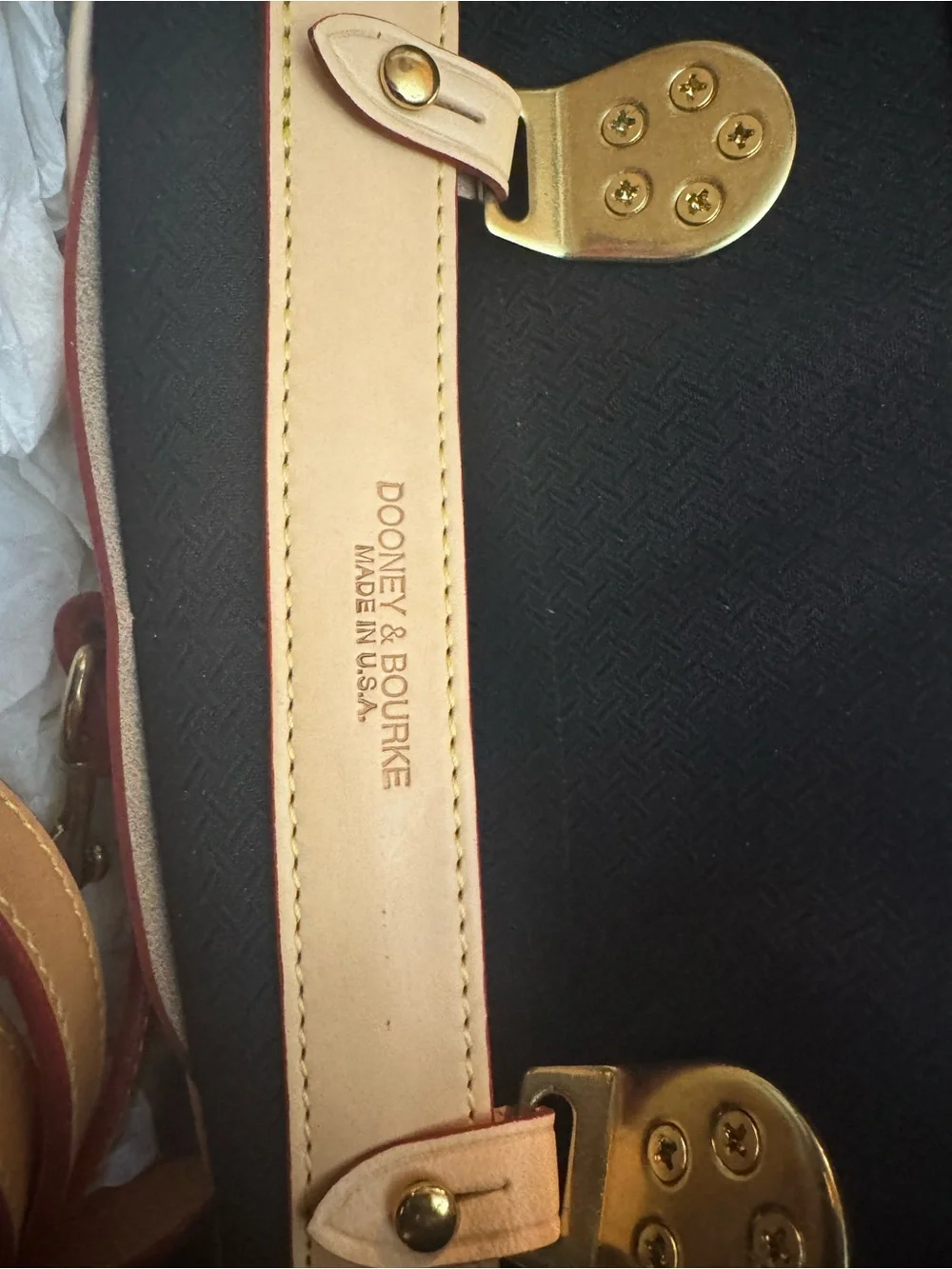 Dooney & Bourke Gray Canvas Satchel with Tan Leather Trim